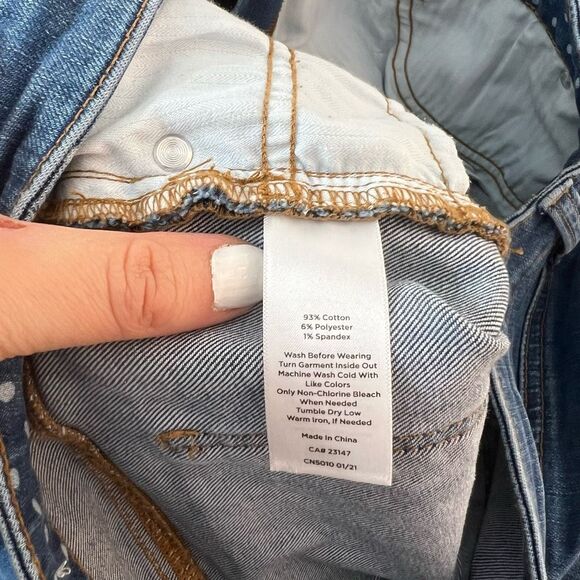 Talbots Blue Whiskered Cotton Blended Pedal Pusher Jean Size 14 - Picture 8 of 10